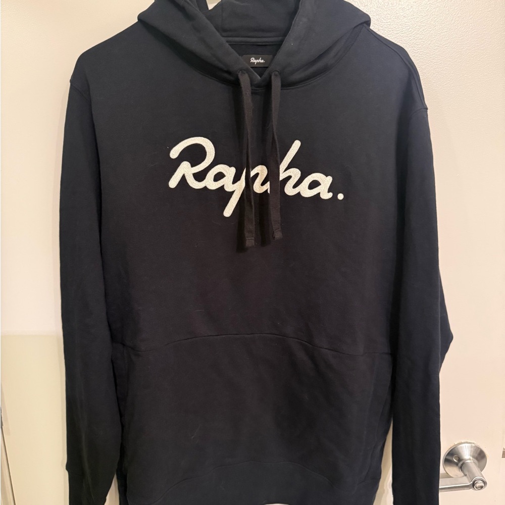 Rapha Black Hoodie with White Logo